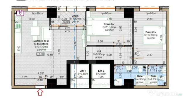 BLOC NOU !! Apartament 3 camere, 71,00 mp, la un SUPER PRET - Iasi (Iasi)