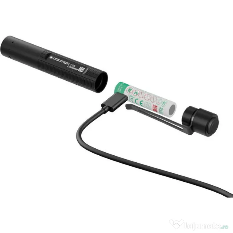 Lanterna LedLenser P2R Black 200LM/LI-Ion + Cablu USB