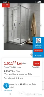 Cabina de dus cu cadita 