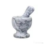 Mojar cu pistil, din marmura, diametru 10cm, inaltime 10.5cm, gri / ZTS 8045