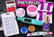 Set Freza Unghii Gel constructie sclipici Tipsuri șabloane 