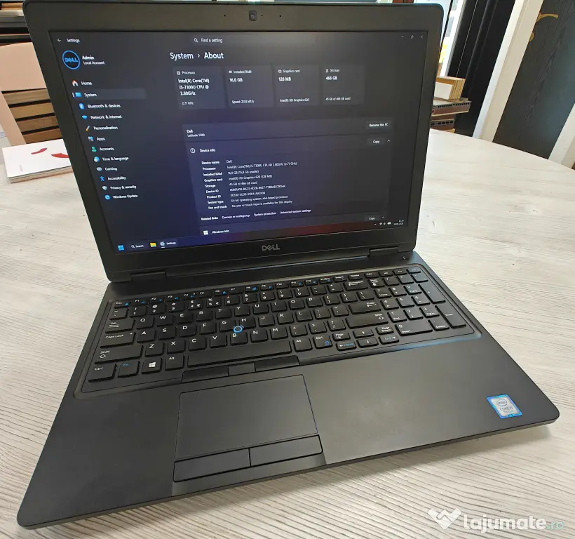 Laptop Dell Latitude 5590, i5 7300U, 16 GB DDR4, 512 GB SSD M.2 NVMe, Wi-Fi