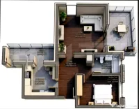 Apartament 2 camere, 56 mp utili, terasa 20 mp, zona de Nord 