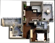 Apartament 2 camere, 56 mp utili, terasa 20 mp, zona de Nord