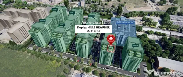 Duplex 4 camere | 126 mp+terasă 90 mp | Etaj 11–12 | Hills Brauner - Bucuresti (Bucuresti-Ilfov)