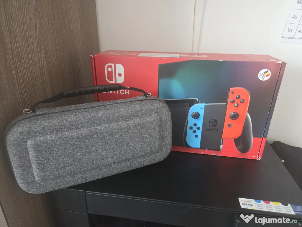 Nintendo Switch V2 Neon Husă și cutie