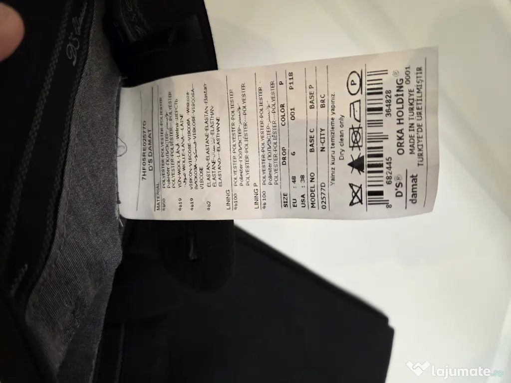 Costum bărbătesc D'S Damat – NOU, mărimea 48