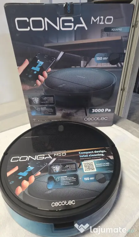 Aspirator robot Cecotec Conga M10 AquaPro, 3000 Pa, cu mop