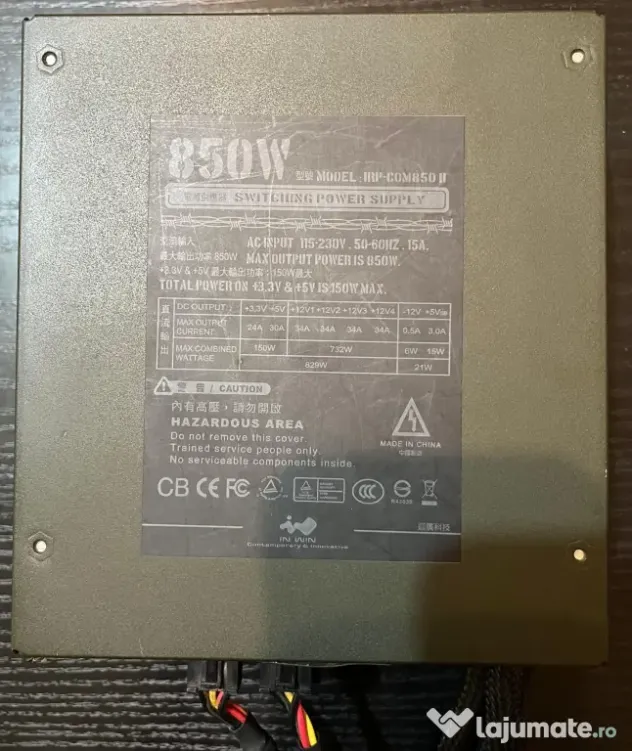 Sursă Semi-Modulară In Win Commander II 850W Bronze – Pachet Cabluri Inclus