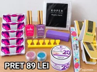 Set unghii Tipsuri Reutilizabile gel constructie sclipici pila sabloane