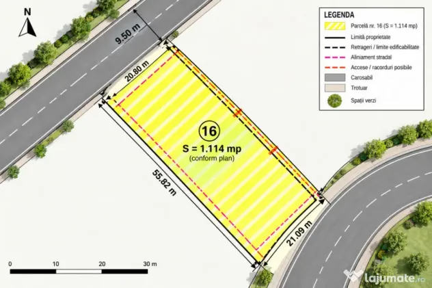 Teren intravilan 1.100 mp | 2 fronturi | PUZ aprobat | zona - Feleacu (Cluj)