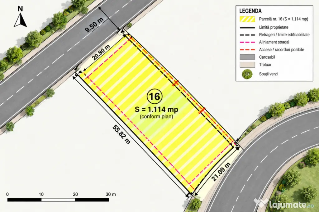 Teren intravilan 1.100 mp | 2 fronturi | PUZ aprobat | zona - Feleacu (Cluj)