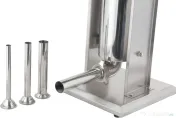 Aparat manual de umplut cârnați KraftDele KD4132, capacitate 5 kg, 4 pâlnii, inox, pentru preparate de casă și mezeluri 