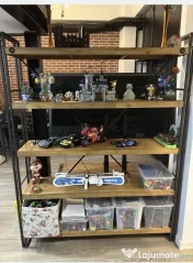 SET Mobilier Industrial (Bar cu 4 scaune, Comoda TV si Etajera) furnir 