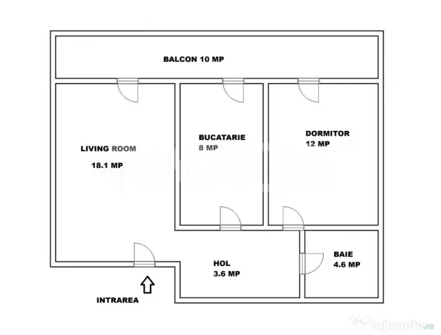 Apartament decomandat de vanzare 2 camere etaj 1 lift balcon - Sibiu (Sibiu)