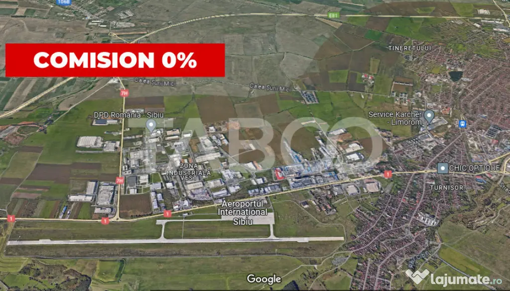 Teren intravilan deschidere 35 ml 7000mp in zona Industrial - Sibiu (Sibiu)