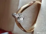 Inel Solitaire unicat extravagant aur masiv 18k cu diamant natural urias 0,85ct 