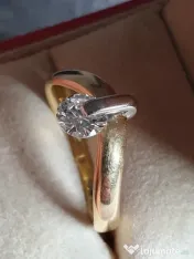 Inel Solitaire unicat extravagant aur masiv 18k cu diamant natural urias 0,85ct