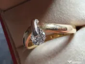 Inel Solitaire unicat extravagant aur masiv 18k cu diamant natural urias 0,85ct 