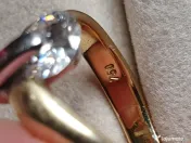 Inel Solitaire unicat extravagant aur masiv 18k cu diamant natural urias 0,85ct 