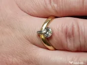 Inel Solitaire unicat extravagant aur masiv 18k cu diamant natural urias 0,85ct 
