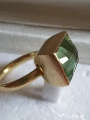 Inel unicat goldsmith arhitectural aur solid 18k cu smarald natural urias 8ct 
