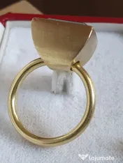 Inel unicat goldsmith arhitectural aur solid 18k cu smarald natural urias 8ct 