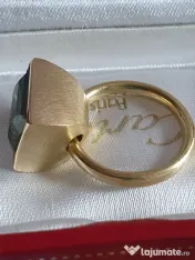 Inel unicat goldsmith arhitectural aur solid 18k cu smarald natural urias 8ct 