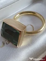 Inel unicat goldsmith arhitectural aur solid 18k cu smarald natural urias 8ct