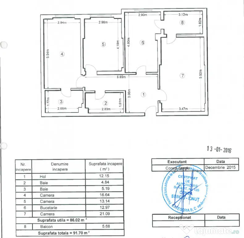 Vand apartament 3 camere, 91.7 mp utili, Cartieru Latin, Bragadiru - Bragadiru (Bucuresti-Ilfov)