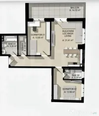 Apartament 3 camere, 2 bai,terasă generoasă, parcare inclu 