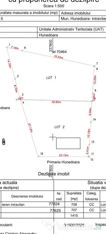 Teren intravilan si cladire stadion Corvinul Hunedoara - Hunedoara (Hunedoara)