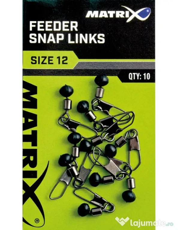 MATRIX VARTEJ CU MARGEA CULISANTA SI AGRAFA MATRIX FEEDER BEAD SNAP LINKS, 10buc Nr 12