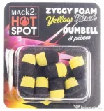 MACK2 POP-UP ARTIFICIAL MACK2 ZIGGY FOAM DUMBELL TWO TONE, 8buc Galben-Negru