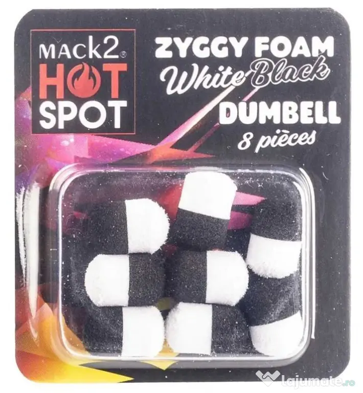 MACK2 POP-UP ARTIFICIAL MACK2 ZIGGY FOAM DUMBELL TWO TONE, 8buc Galben-Negru