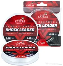 CARP EXPERT FIR FLUOROCARBON CONIC CARP EXPERT SHOCK LEADER, CRYSTAL CLEAR, 5x15m 0.25mm - 0.55mm