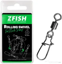 ZFISH AGRAFE + VARTEJ ZFISH ROLLING SWIVEL FASTLOCK SNAP Nr 6
