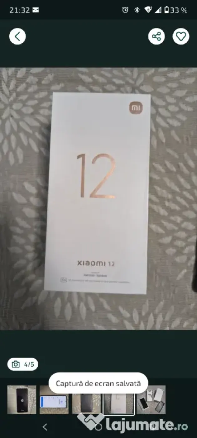 Xiaomi 12 5G 256GB 8GB RAM Dual