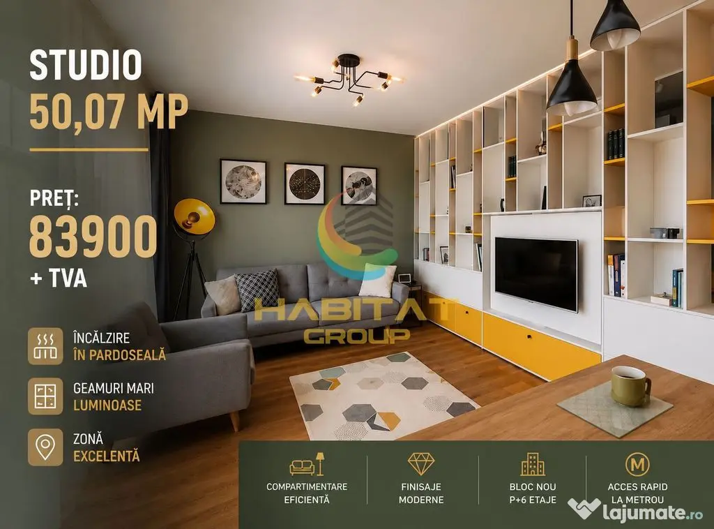 Vânzare Studio 50 mp | Metrou Berceni | Popești Leordeni - Popesti Leordeni (Bucuresti-Ilfov)
