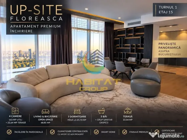 Închiriere Apartament | 4 Camere | 184 mp | UP-SITE Floreasca Vedere Panoramică - Bucuresti (Bucuresti-Ilfov)