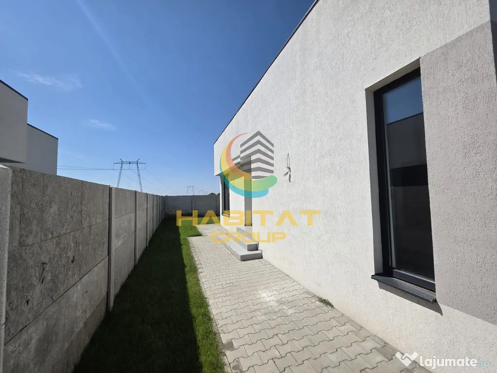 Casă cubistă parter, 129mp utili, cameră tehnică, curte 508mp cu gazon - Berceni (Bucuresti-Ilfov)
