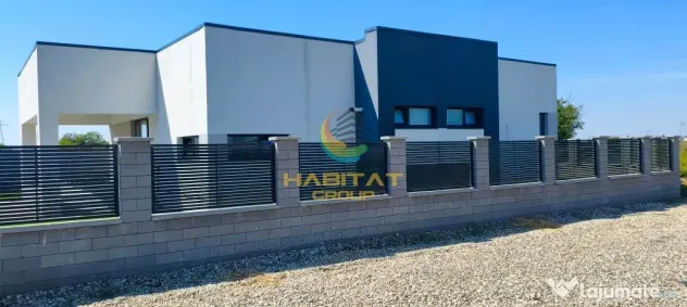Casă cubistă parter, 129mp utili, cameră tehnică, curte 508mp cu gazon - Berceni (Bucuresti-Ilfov)