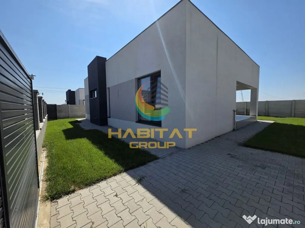 Casă cubistă parter, 129mp utili, cameră tehnică, curte 508mp cu gazon - Berceni (Bucuresti-Ilfov)