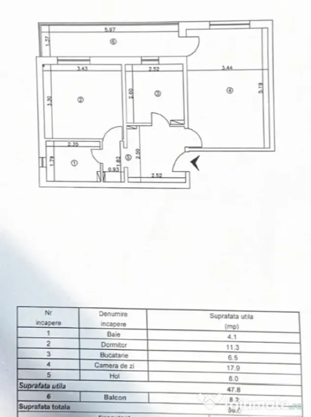 Apartament 2 camere, 56 mp, decomandat, zona Nicolina, str.C - Iasi (Iasi)