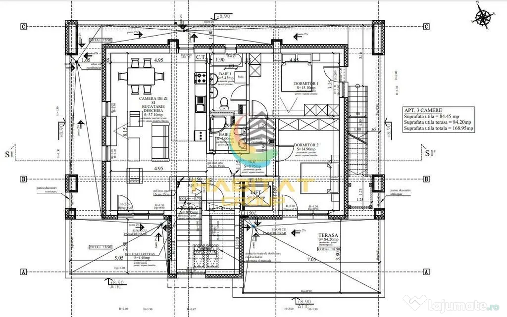Splaiul Unirii Penthouse 3 camere 85 mp + terasa 84 mp - Bucuresti (Bucuresti-Ilfov)