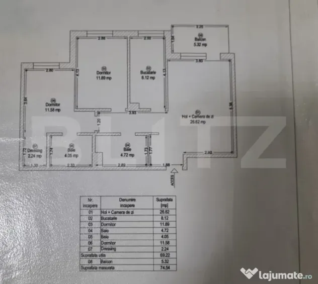 Apartament cu 3 camere, 70, zona Aradului - Timisoara (Timis)
