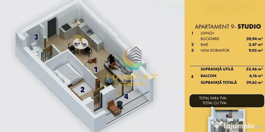 Apartament 2 camere tip studio- bloc nou - Popesti Leordeni (Bucuresti-Ilfov)