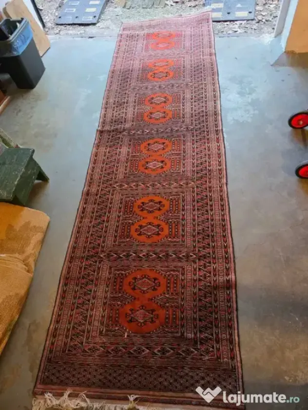 Traversă Afgană Autentică – Lână lucrată manual, 110 x 330 cm