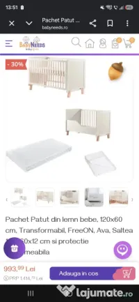 Pătuț bebe transformabil pat
