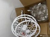 Set 6 suporturi metalice pentru ghivece / plante, albe (NOI, în cutie) 
